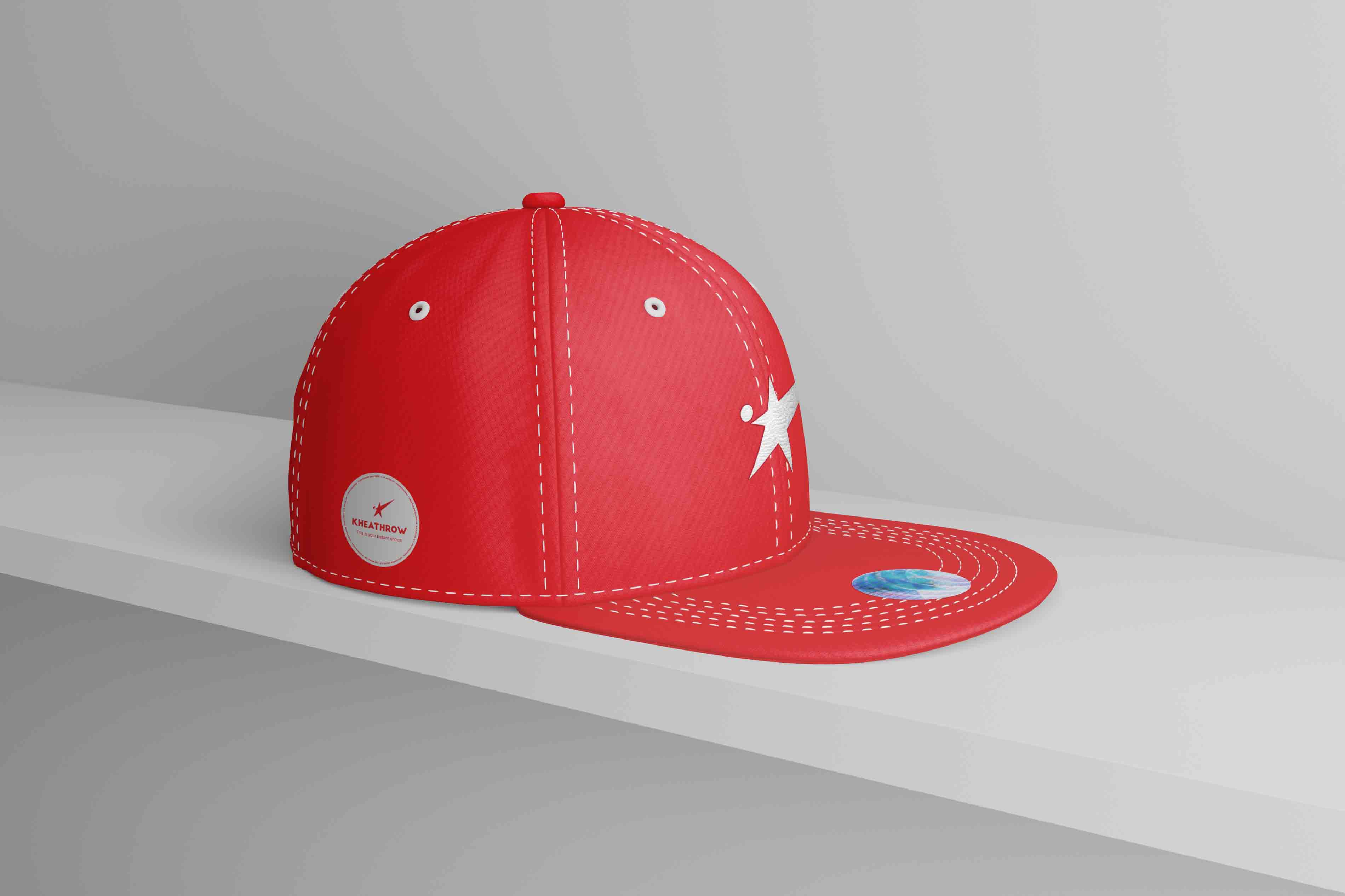 品牌红色帽子样机PSD模板