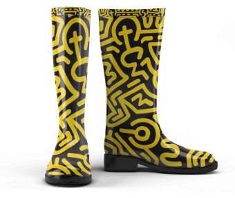 涂鸦风格雨靴ps样机贴图