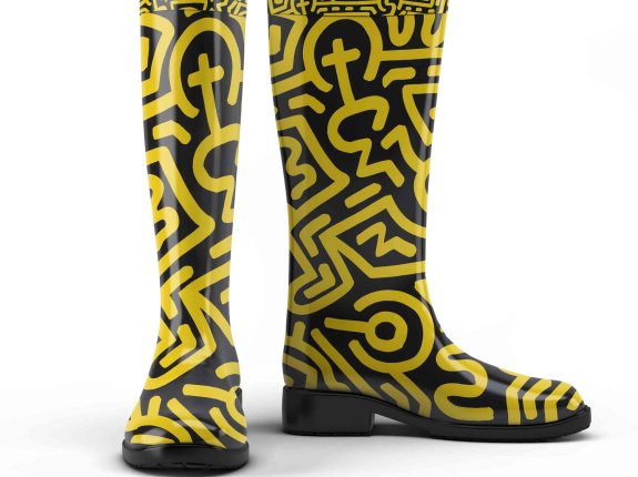 涂鸦风格雨靴ps样机贴图