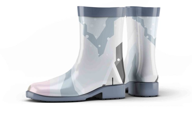 中筒款式雨靴设计ps贴图