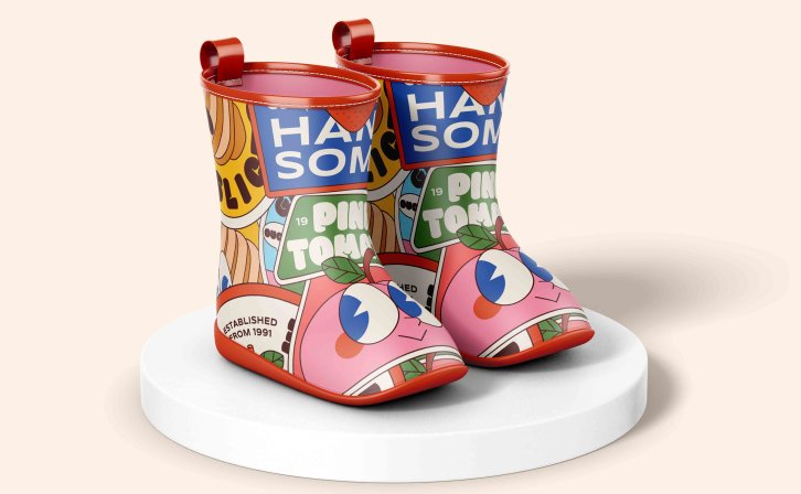 小娃娃水鞋设计psd贴图