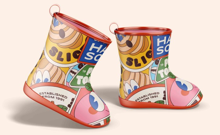 小朋友卡哇伊水鞋设计psd贴图