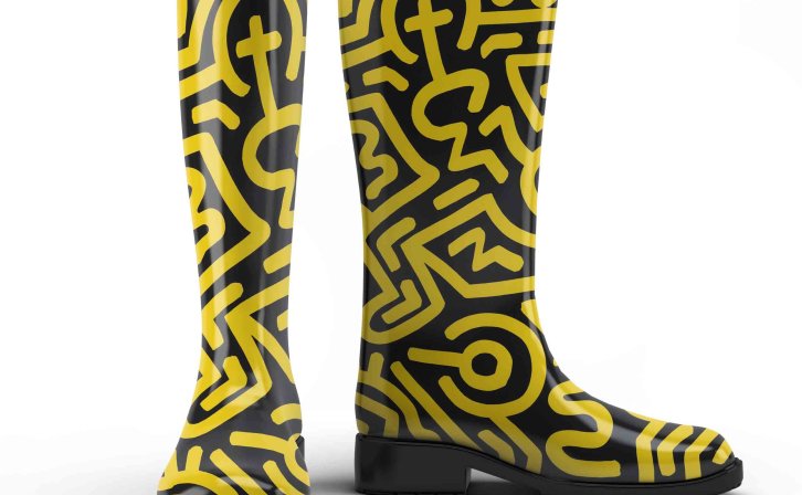 涂鸦风格雨靴ps样机贴图