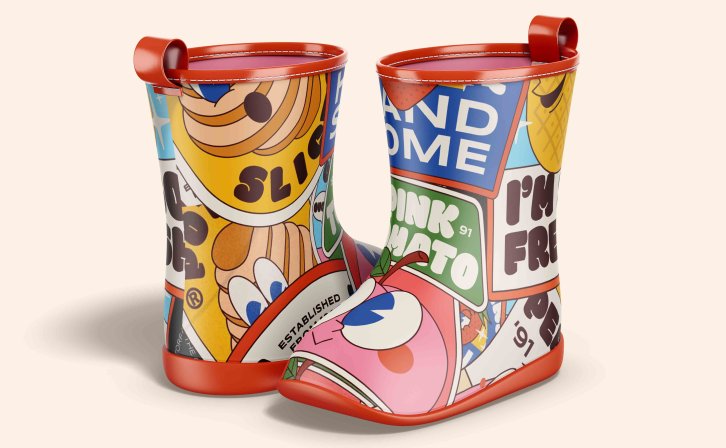 花里胡哨水靴设计ps贴图