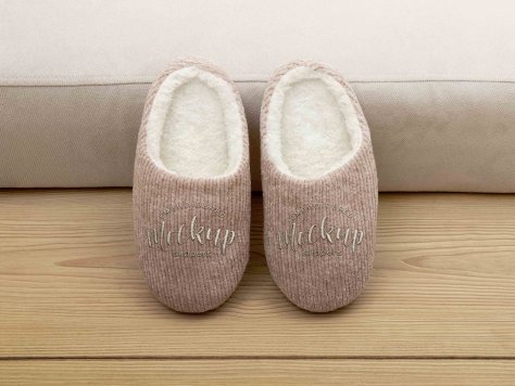 毛拖鞋设计样机贴图