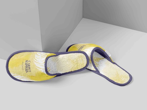 一次性拖鞋设计效果样机贴图