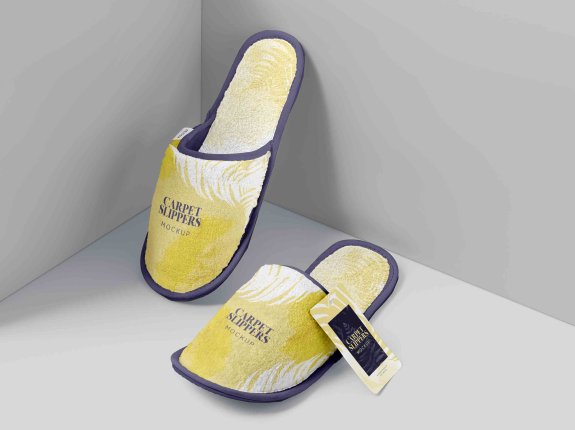 一次性拖鞋设计样机贴图