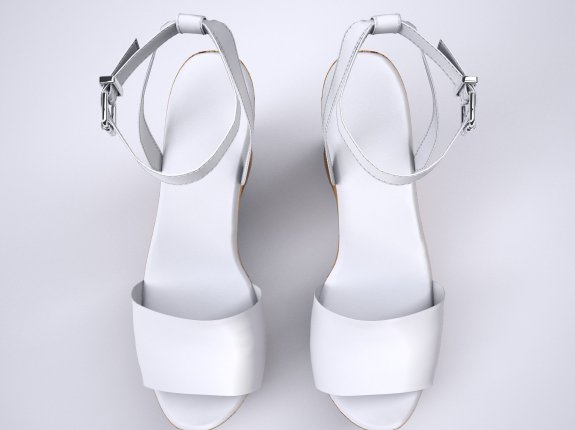 纯白高跟鞋设计ps贴图素材