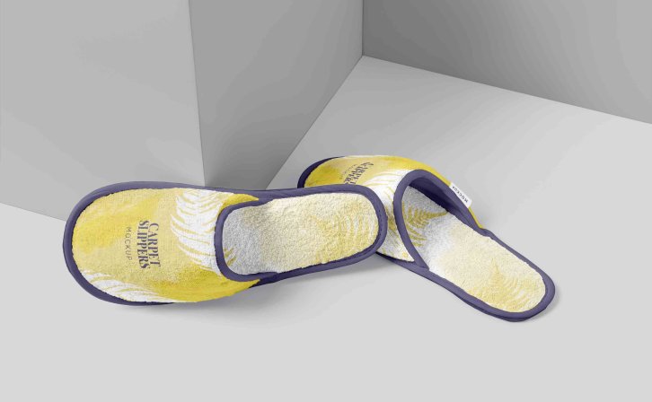 一次性拖鞋设计效果样机贴图