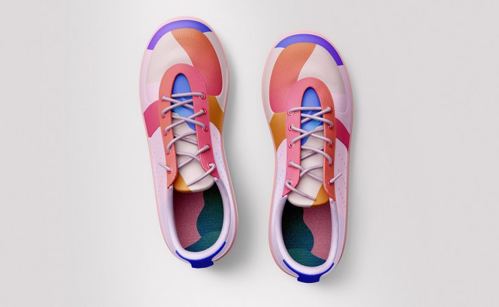 时尚运动鞋印花图案设计贴图样机素材