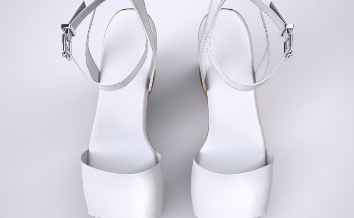 纯白高跟鞋设计ps贴图素材