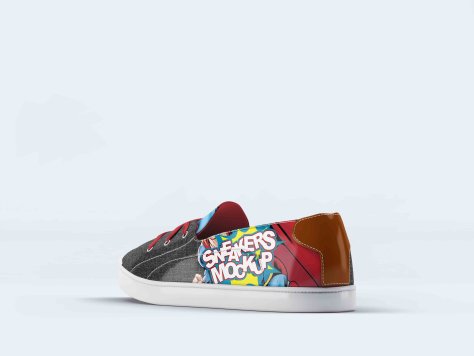 帆布鞋后视图贴图素材