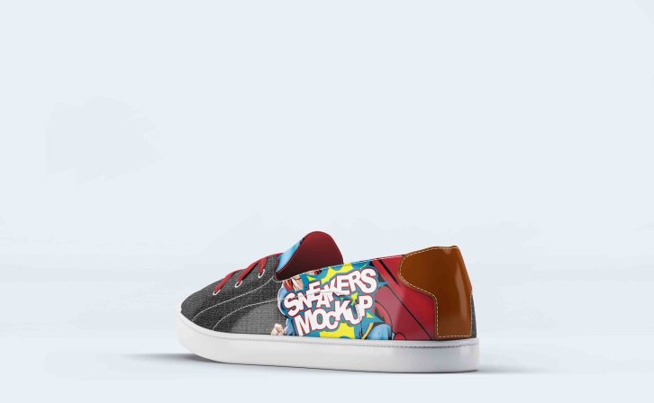 帆布鞋后视图贴图素材