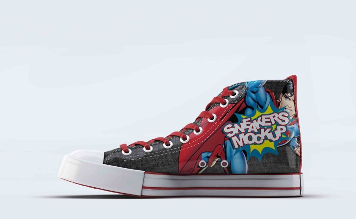 高帮帆布鞋左视图模板