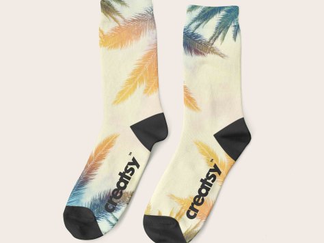 一双入秋长袜设计贴图ps样机