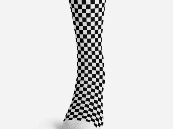 单只黑白格长袜贴图ps样机