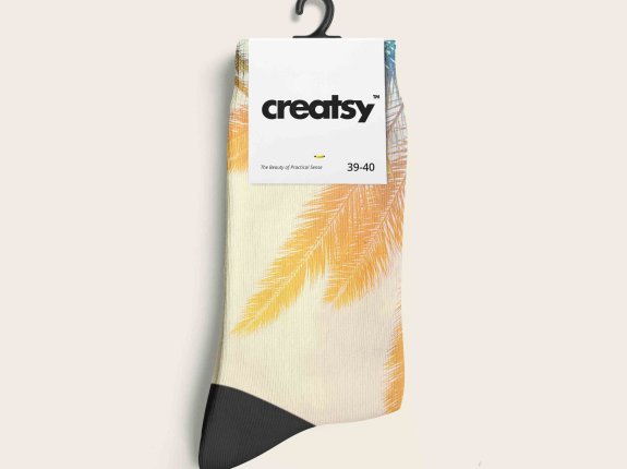 带标签的长袜设计贴图ps样机