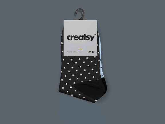 带标签短袜设计ps样机