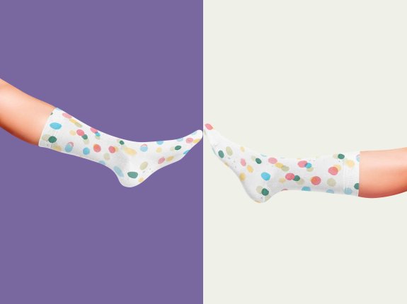 波点长筒袜设计psd素材