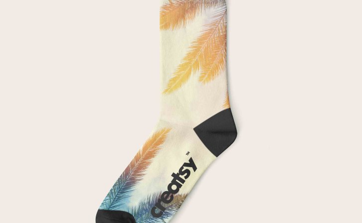 单只长袜设计psd样机