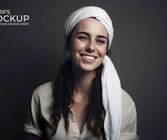 女孩头巾设计psd贴图模板