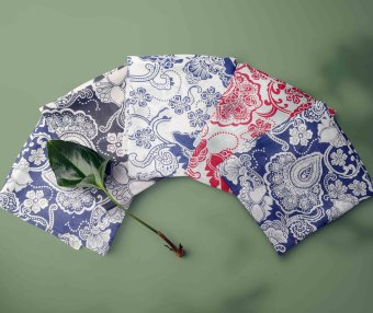 欧式图案方巾设计PS智能贴图样机模板