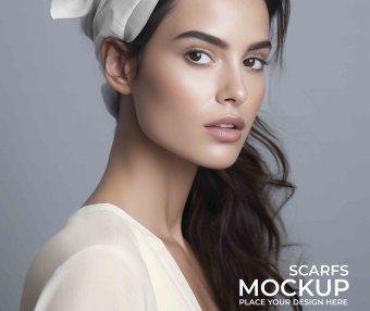 美女头巾产品展示ps贴图