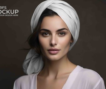 美女头巾展示贴图