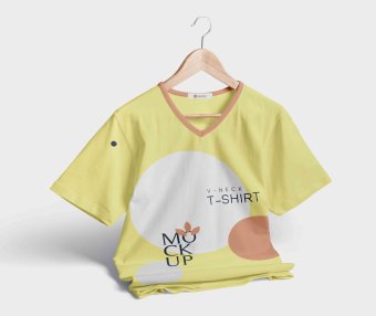 黄色T恤衫PSD贴图素材