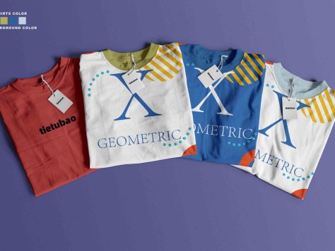 T恤衫折叠效果PSD贴图素材