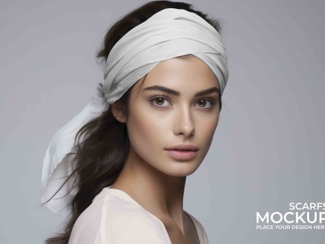 头巾设计效果图mockups