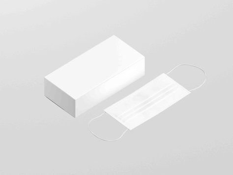 女孩口罩设计psd智能贴图样机素材