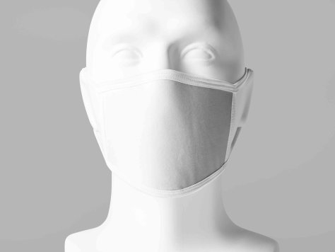 成人模特口罩演示psd智能贴图样机素材