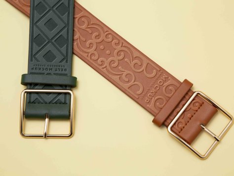 橙绿腰带设计psd样机