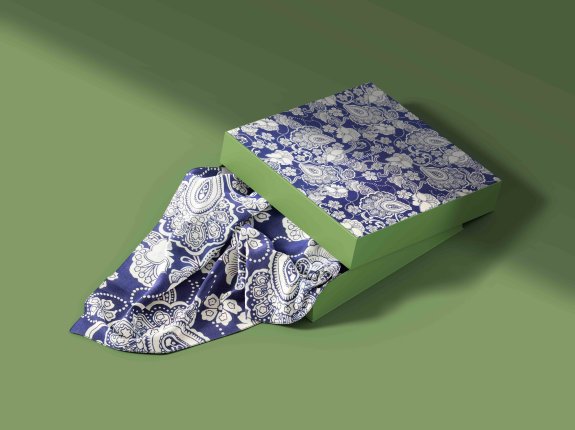 丝巾设计效果图展示PSD智能贴图样机