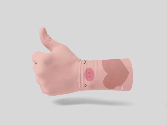 举起大拇指手套设计ps贴图