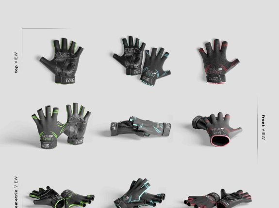 健身运动手套设计ps智能贴图模板
