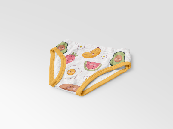 儿童三角内裤印花效果图psd贴图样机素材