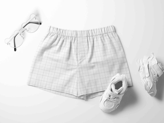 婴儿短裤设计样机psd贴图素材