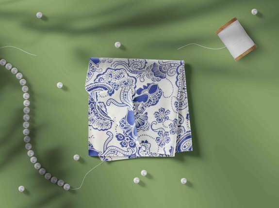 手帕设计场景PSD智能贴图样机