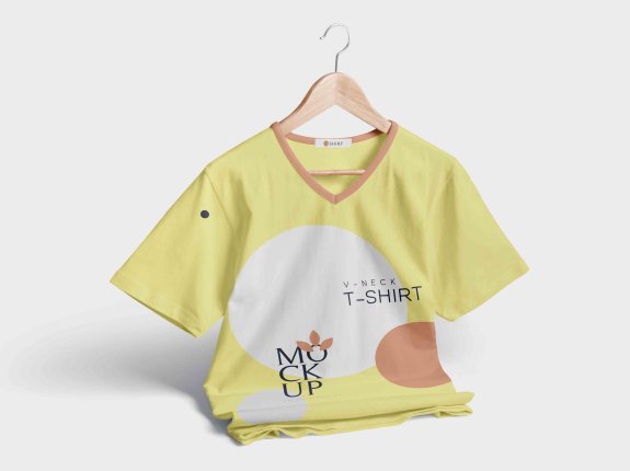 黄色T恤衫PSD贴图素材