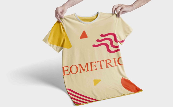 一款手持T恤衫PSD贴图素材