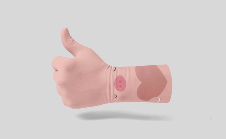 举起大拇指手套设计ps贴图