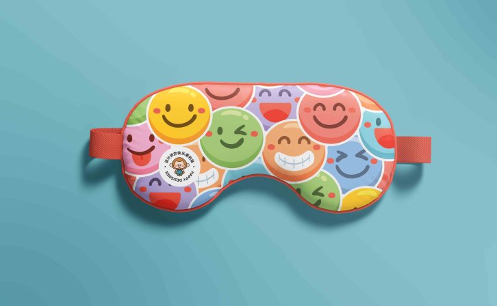 五彩童趣眼罩设计ps贴图