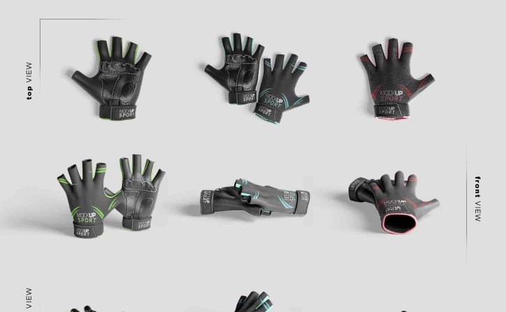 健身运动手套设计ps智能贴图模板