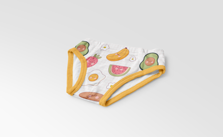 儿童三角内裤印花效果图psd贴图样机素材