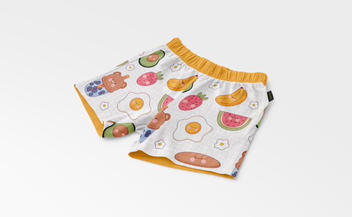 儿童纯棉平角内裤设计psd贴图