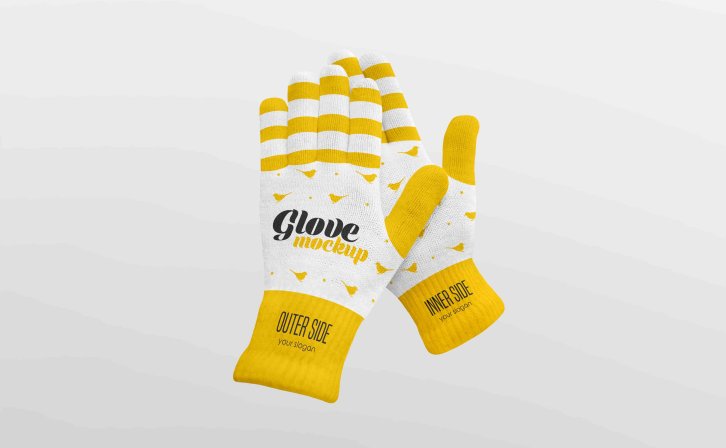 冬季保暖手套设计VI提案贴图素材