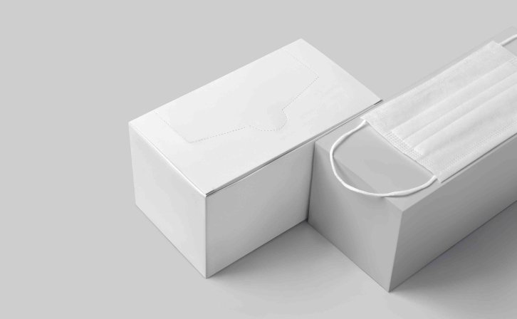 口罩包装盒设计psd智能贴图样机素材