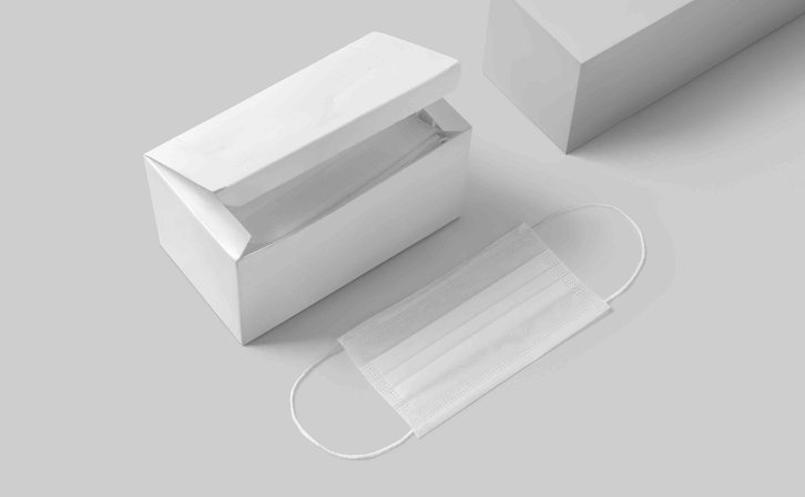 口罩包装设计psd智能贴图样机素材